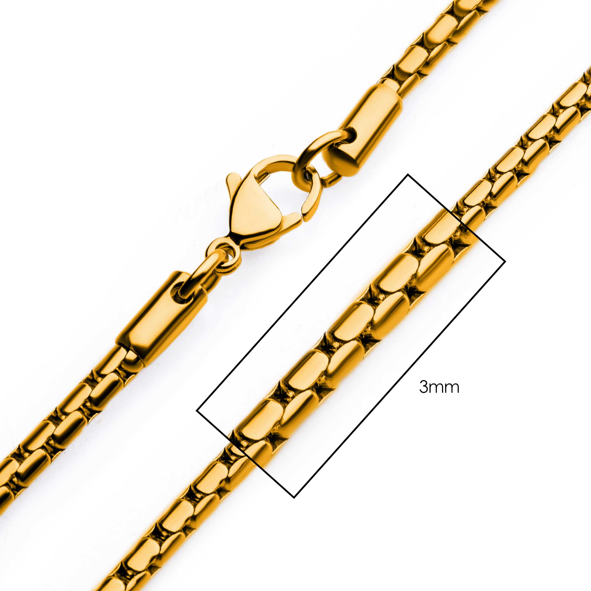 3mm 18K Gold Plated Boston Link Chain Ken Walker Jewelers Gig Harbor, WA