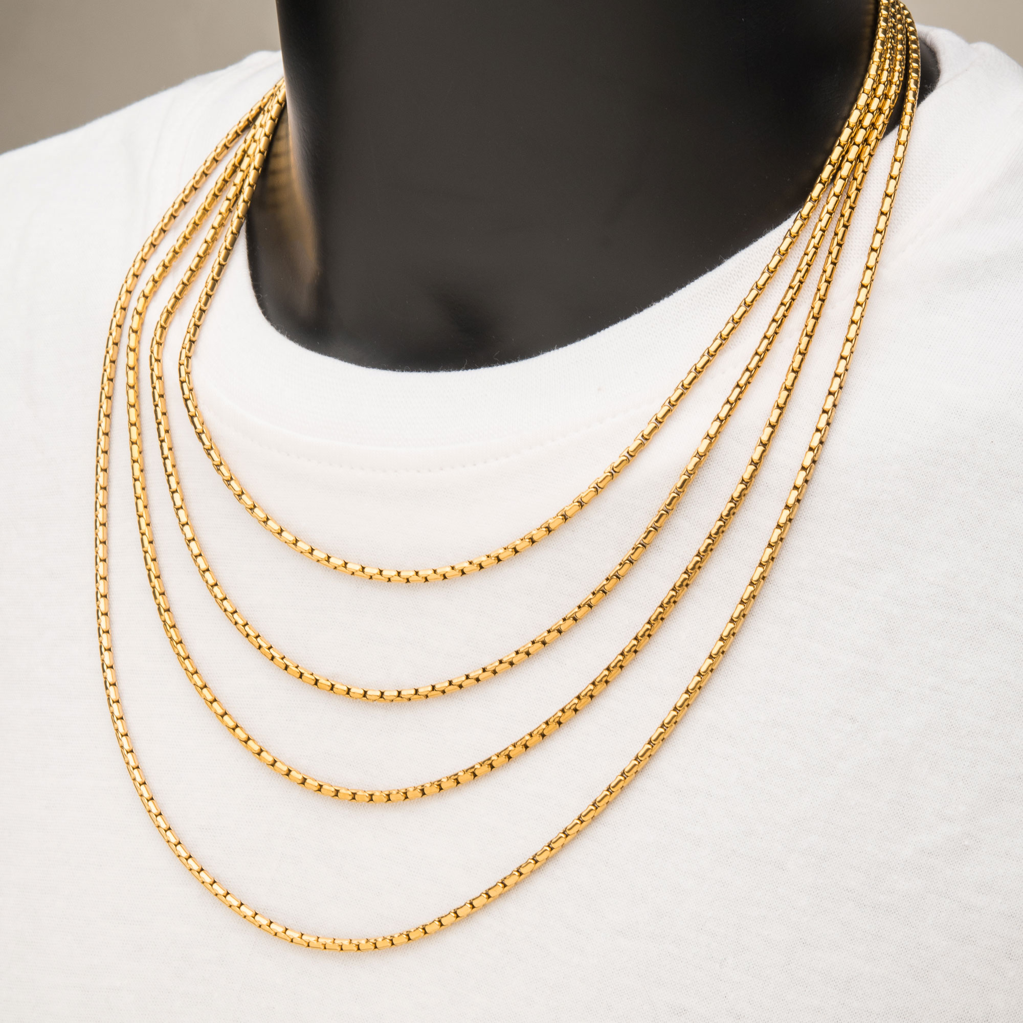 3mm 18K Gold Plated Boston Link Chain Image 3 Milano Jewelers Pembroke Pines, FL