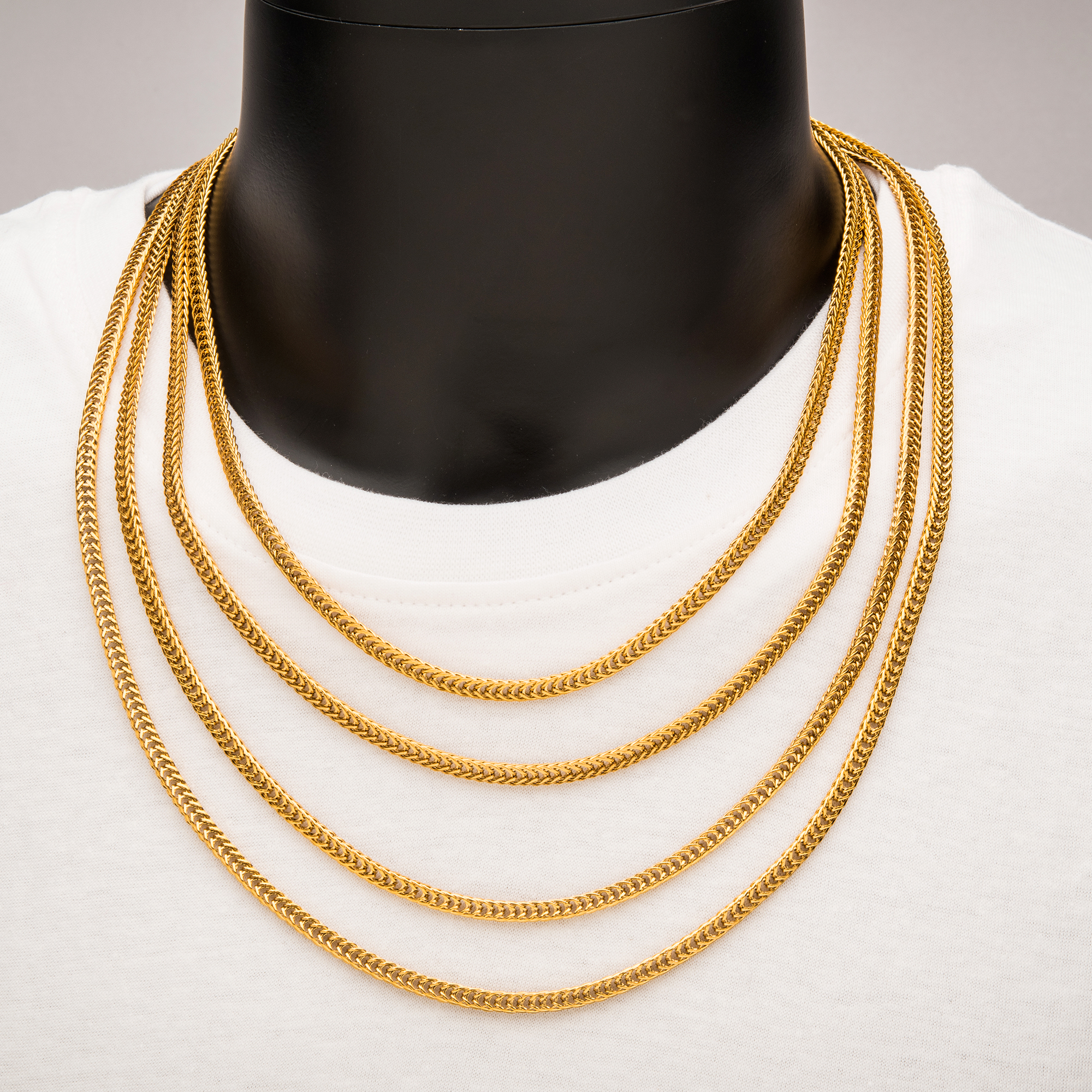 4mm 18K Gold Plated Foxtail Chain Image 2 Milano Jewelers Pembroke Pines, FL
