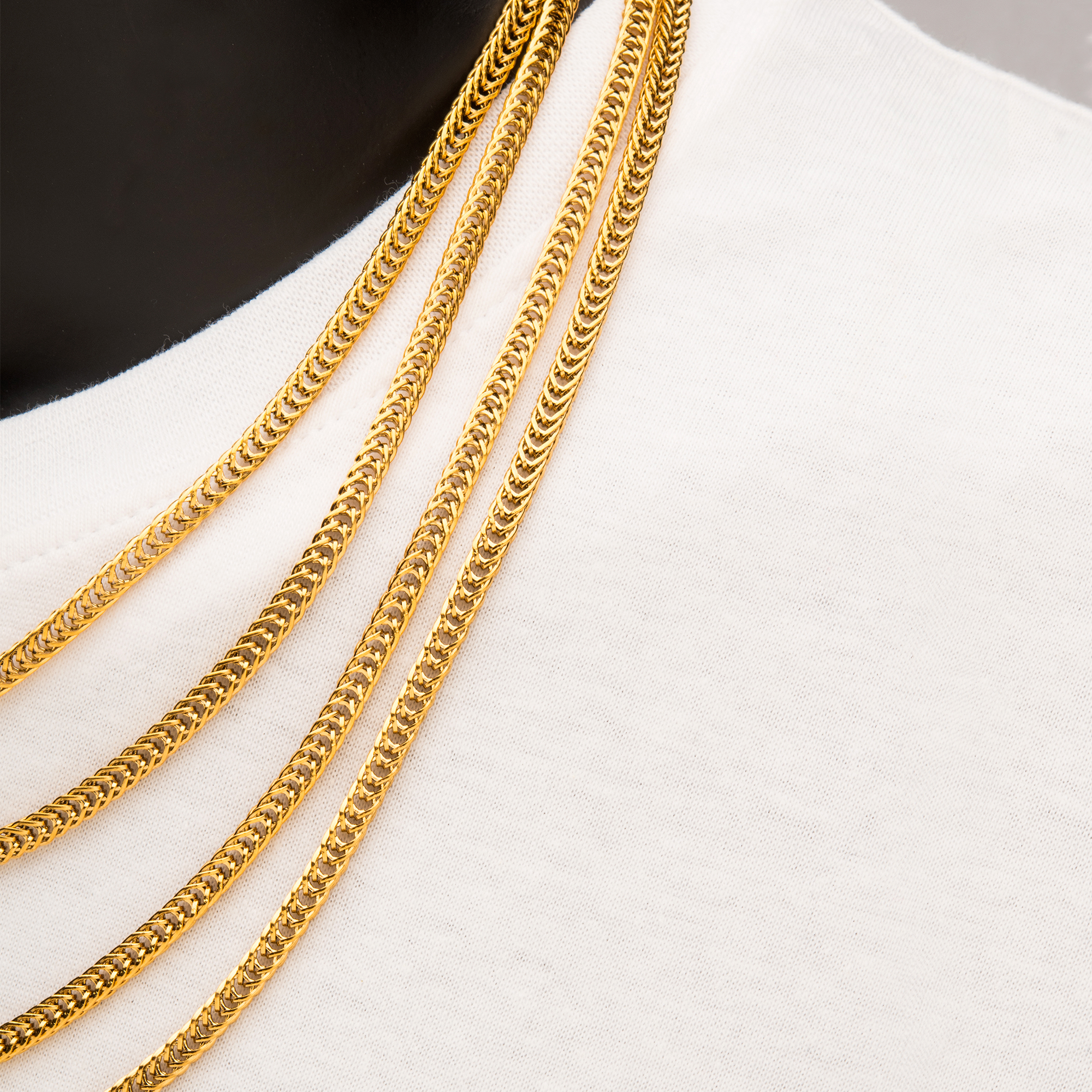 4mm 18K Gold Plated Foxtail Chain Image 4 Milano Jewelers Pembroke Pines, FL