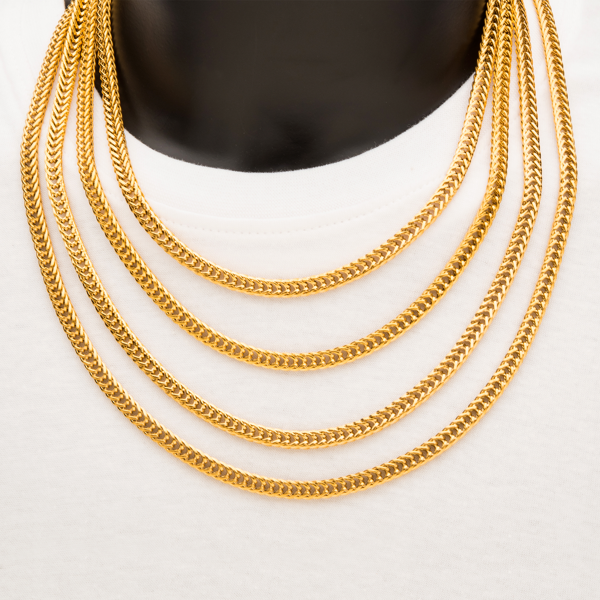 6mm 18K Gold Plated Foxtail Chain Image 2 Jayson Jewelers Cape Girardeau, MO