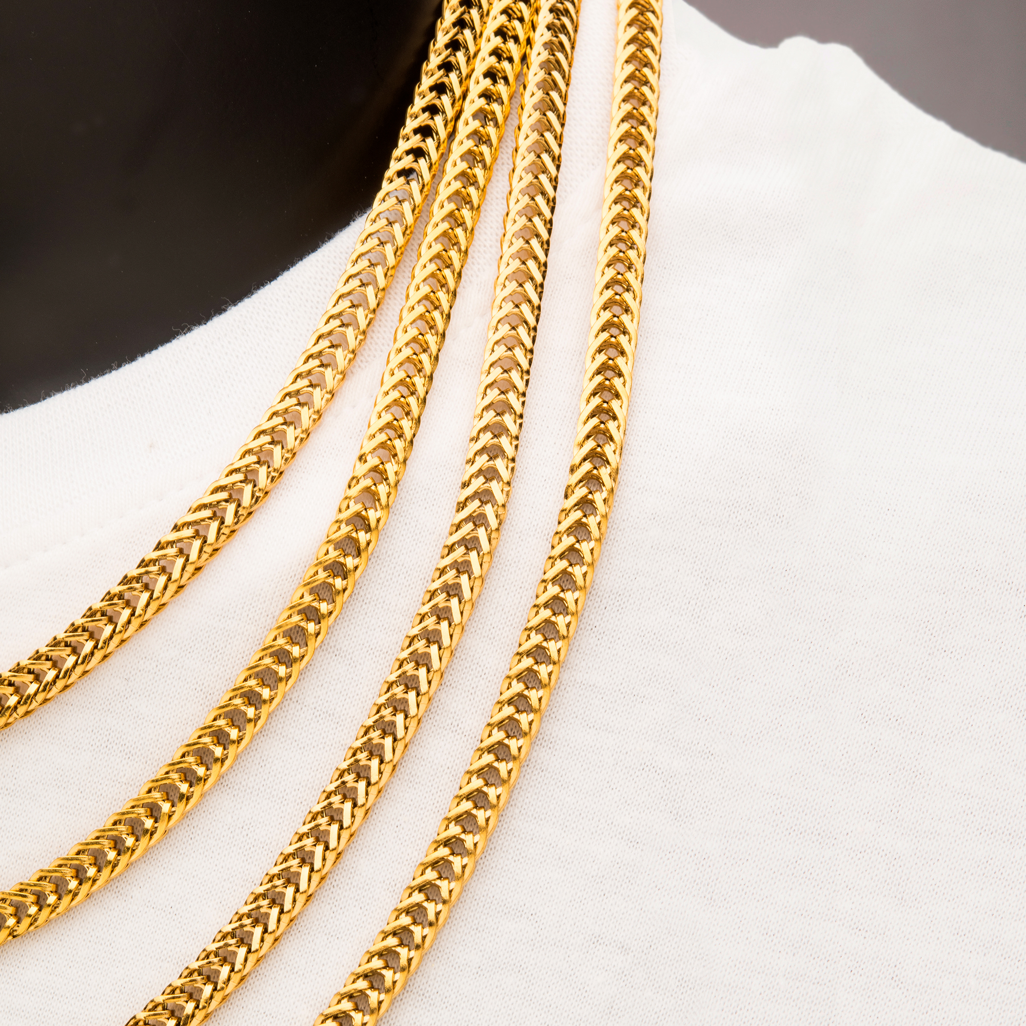 6mm 18K Gold Plated Foxtail Chain Image 4 Mitchell's Jewelry Norman, OK