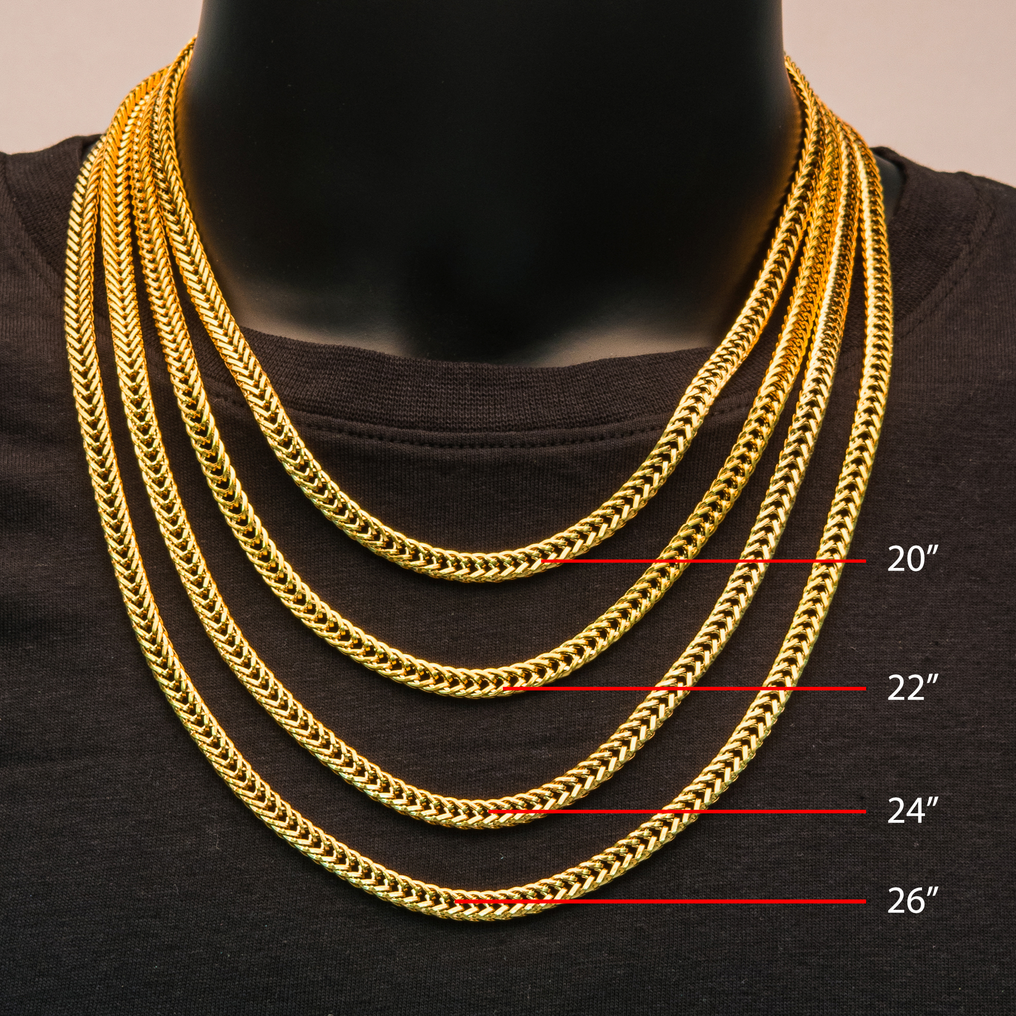 6mm 18K Gold Plated Foxtail Chain Image 5 Midtown Diamonds Reno, NV