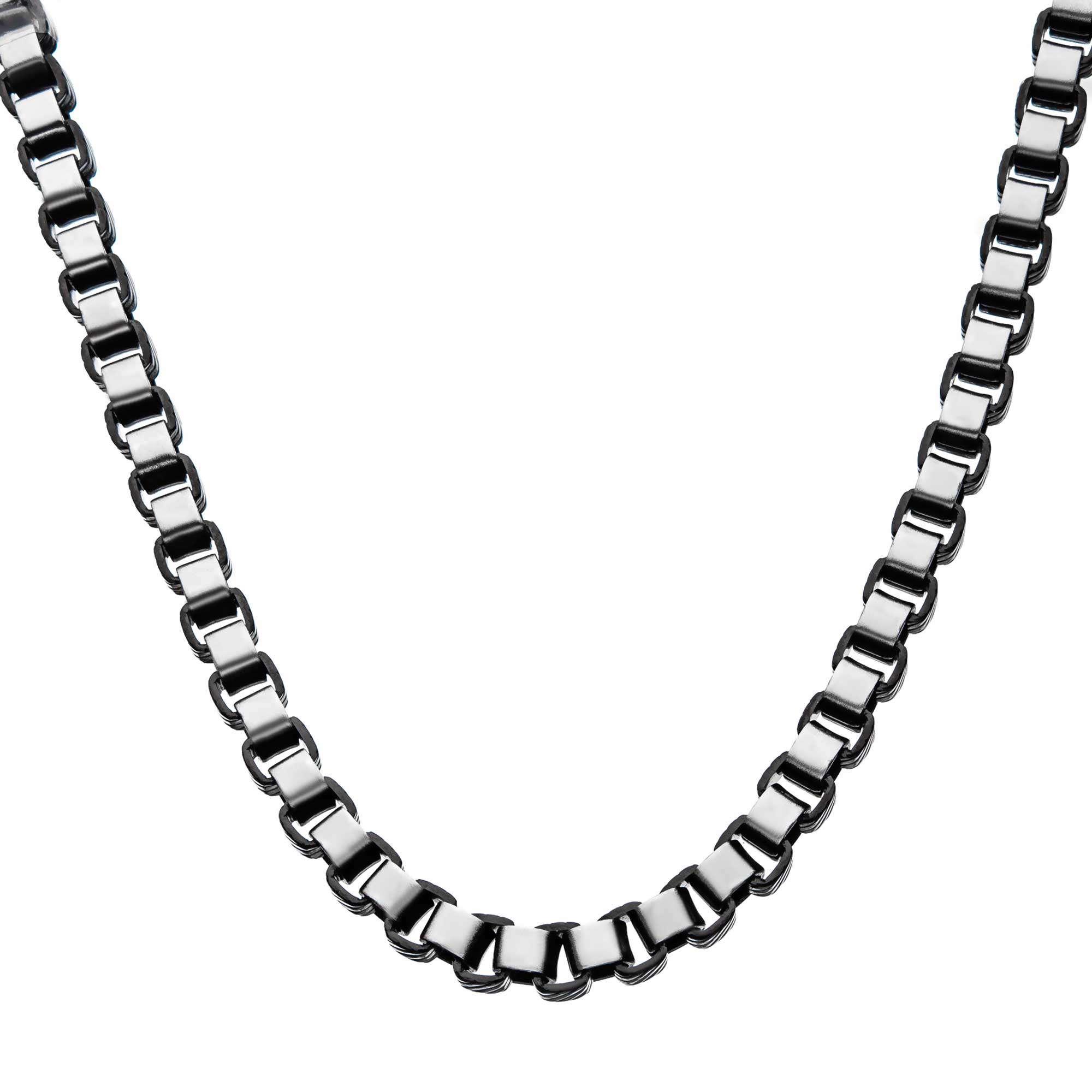 Stainless Steel Black Plated 5.5mm Round Box Chain with Lobster Clasp Image 2 Milano Jewelers Pembroke Pines, FL