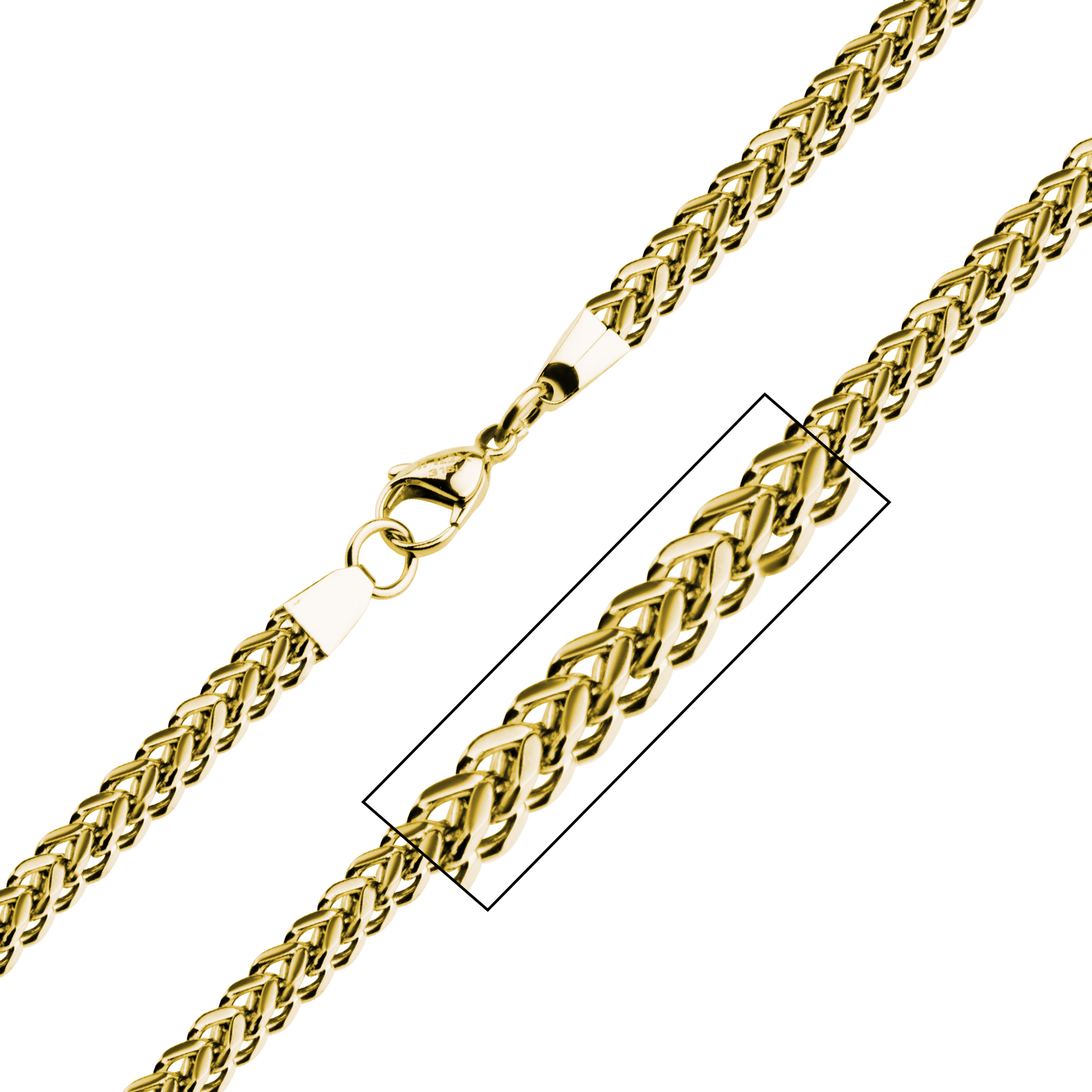 6mm Gold Plated Franco Chain Milano Jewelers Pembroke Pines, FL