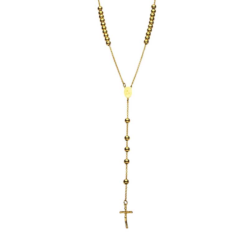 Gold Plated Rosary Chain Necklace Milano Jewelers Pembroke Pines, FL