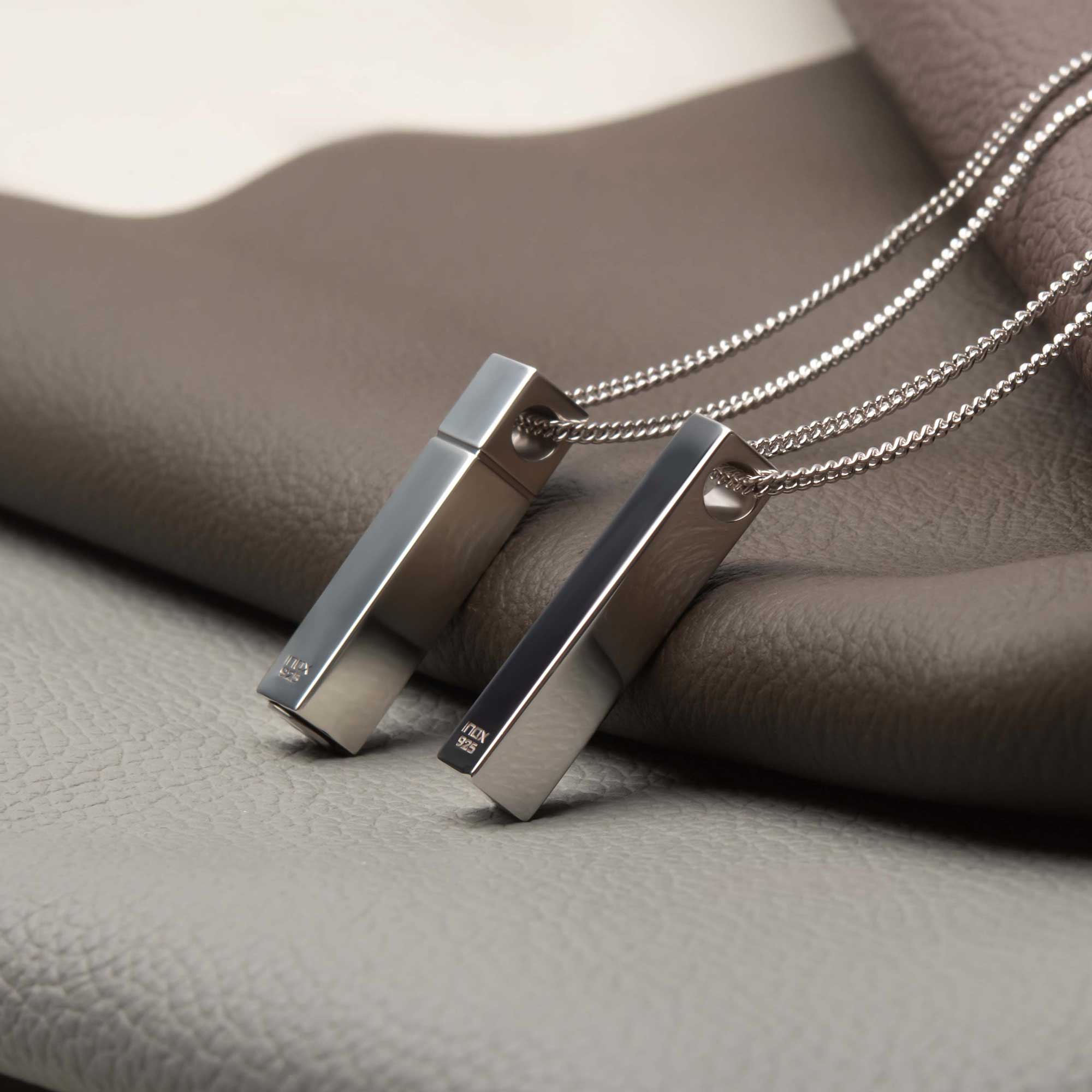 The Monolith Engravable Pendant with Chain Image 4 Ken Walker Jewelers Gig Harbor, WA