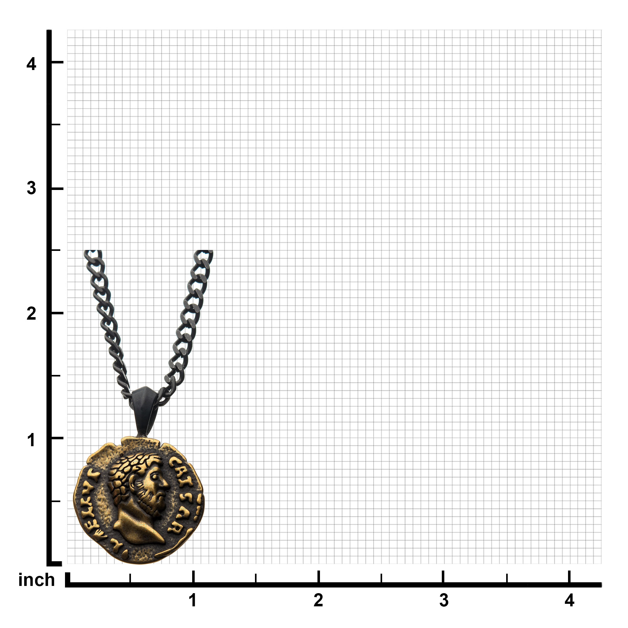 Steel Antiqued Coin Pendant with Chain Image 3 Milano Jewelers Pembroke Pines, FL