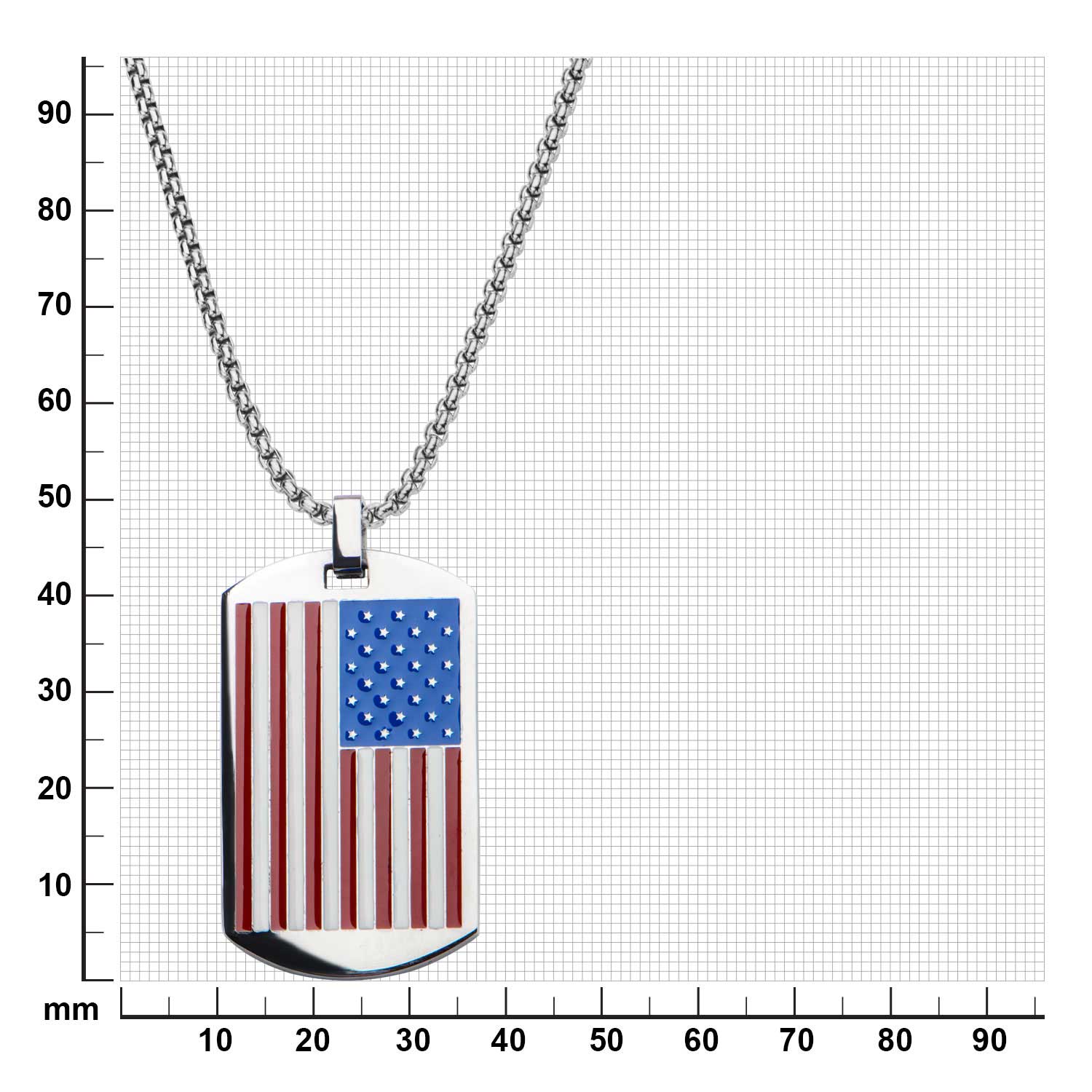American Flag Enamel Dog Tag Pendant Image 2 Enchanted Jewelry Plainfield, CT