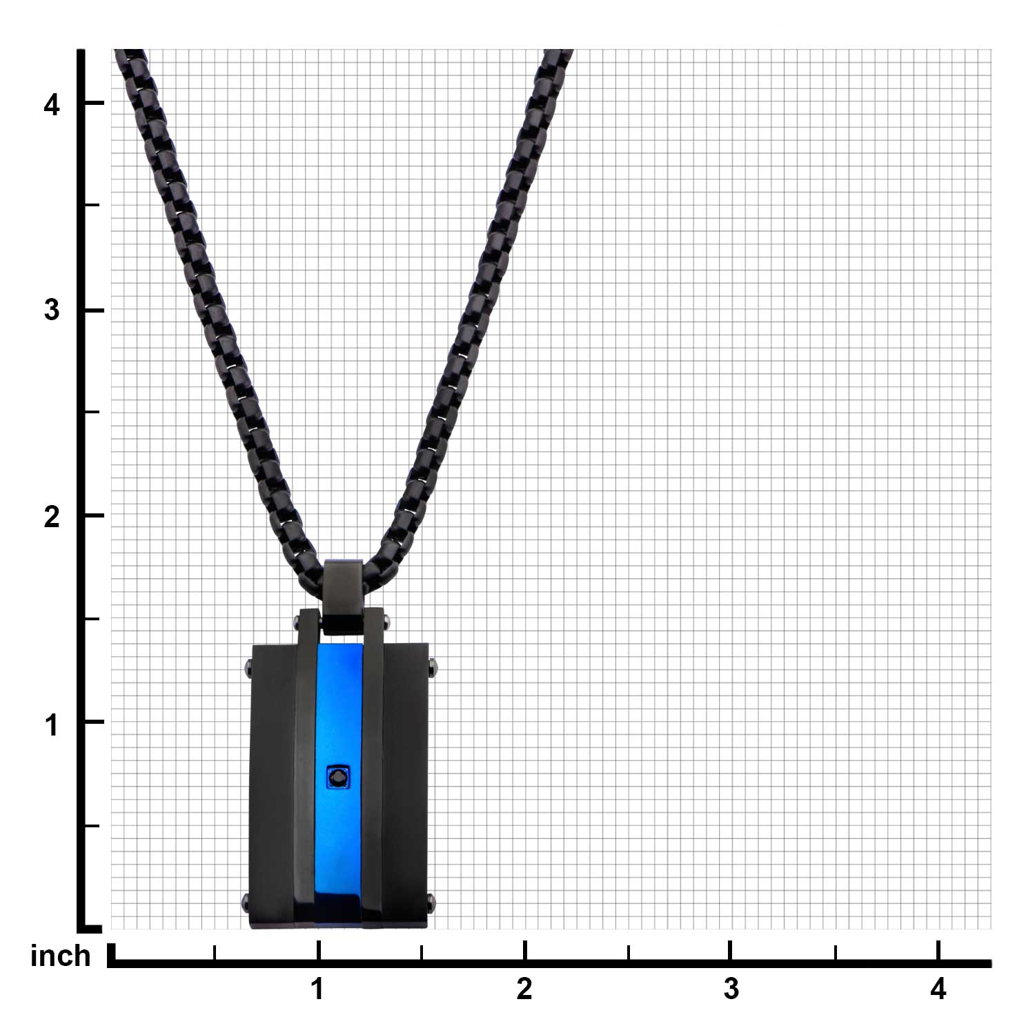 Matte Finished Black & Blue Plated with Black CZ Pendant with Chain Image 3 Midtown Diamonds Reno, NV