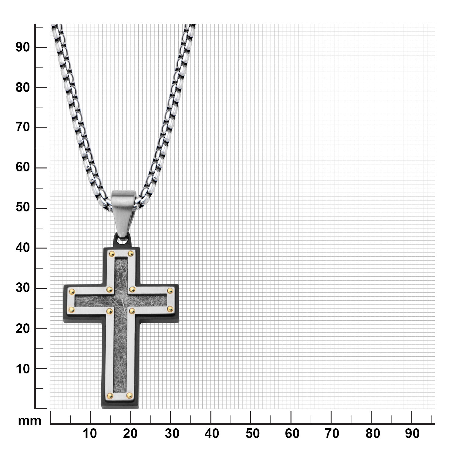 Textured Black Plated Cross Pendant with Chain Image 3 Ken Walker Jewelers Gig Harbor, WA