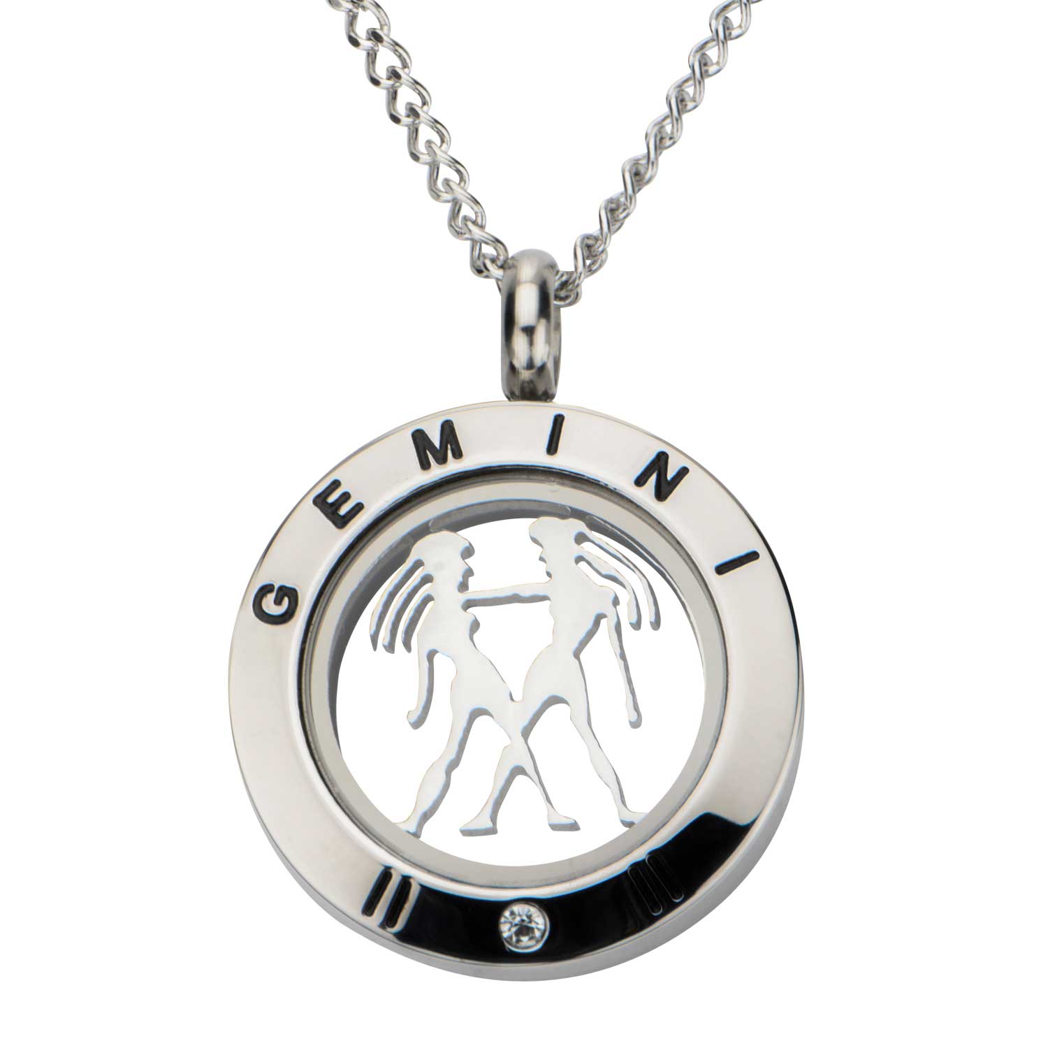 Zodiac Gemini Steel Pendant Lewis Jewelers, Inc. Ansonia, CT