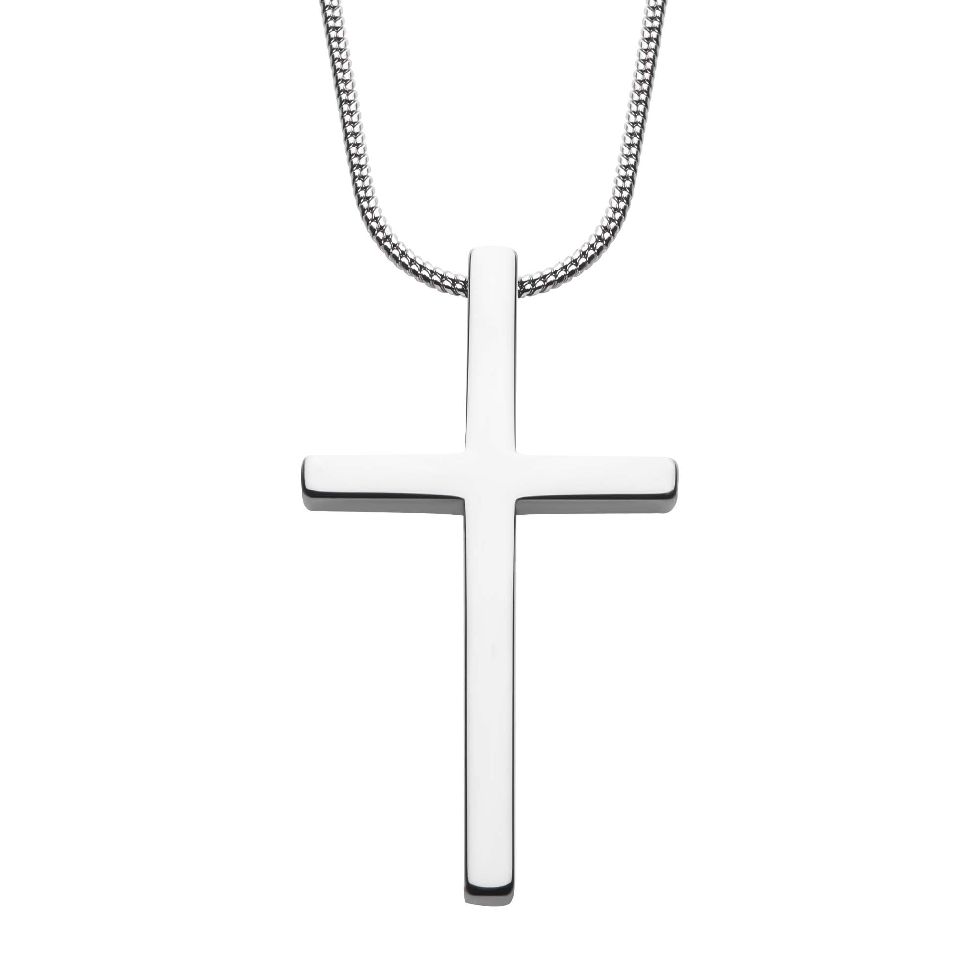 Tungsten Carbide Cross Pendant with Steel Lewis Jewelers, Inc. Ansonia, CT