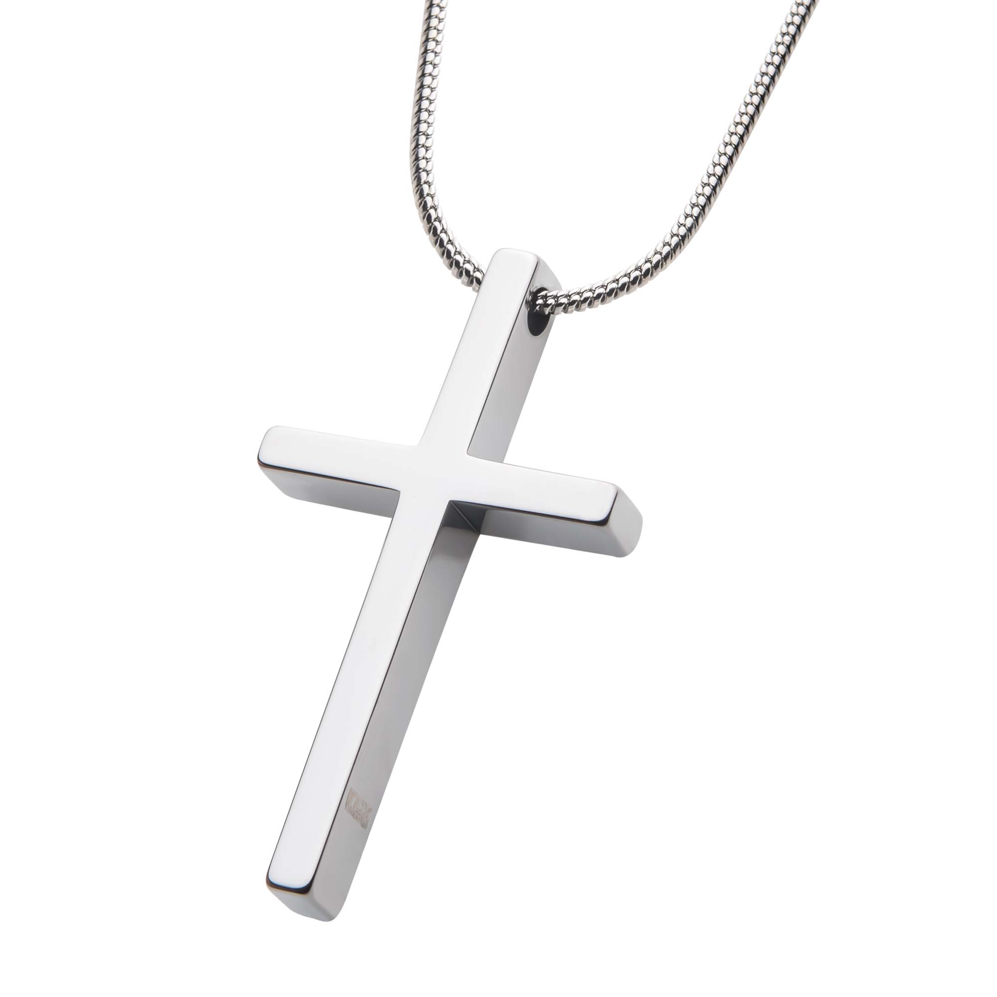 Tungsten Carbide Cross Pendant with Steel Image 2 Lewis Jewelers, Inc. Ansonia, CT