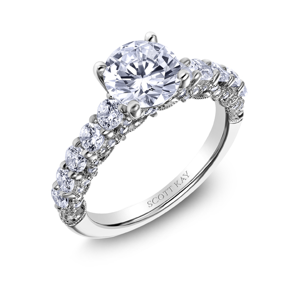 18K "Heaven's Gates" Diamond Engagement Ring Image 2 Alexander's of Atlanta Lawrenceville, GA