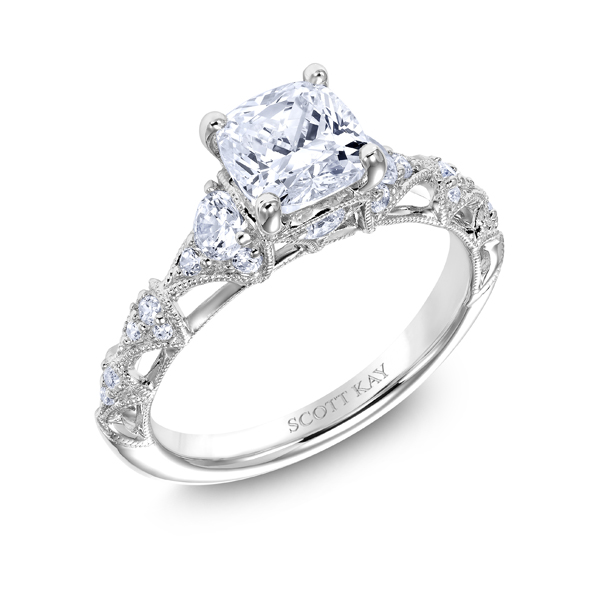 Platinum "Heaven's Gates" Diamond Engagement Ring Image 2 Alexander's of Atlanta Lawrenceville, GA
