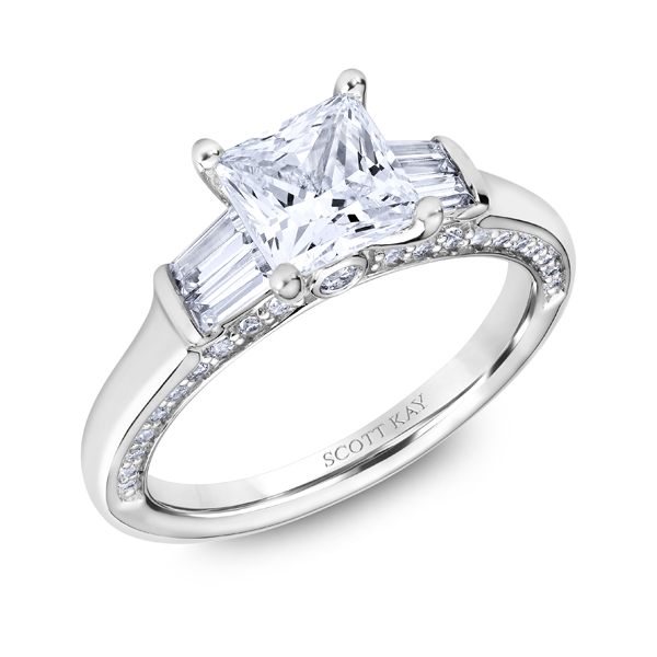 Platinum "The Crown" Diamond Engagement Ring Image 2 Alexander's of Atlanta Lawrenceville, GA