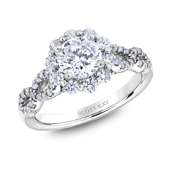 Platinum "Namaste" Diamond Engagement Ring Image 2 Alexander's of Atlanta Lawrenceville, GA