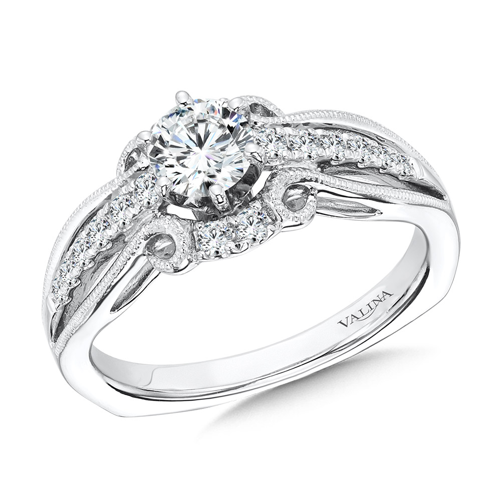 Vintage Six-Prong Milgrain Diamond Engagement Ring Biondi Diamond Jewelers Aurora, CO