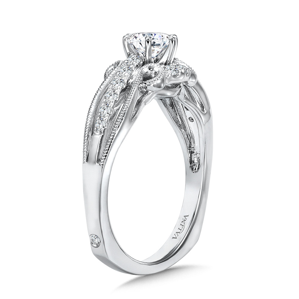 Vintage Six-Prong Milgrain Diamond Engagement Ring Image 2 Gold Mine Jewelers Jackson, CA