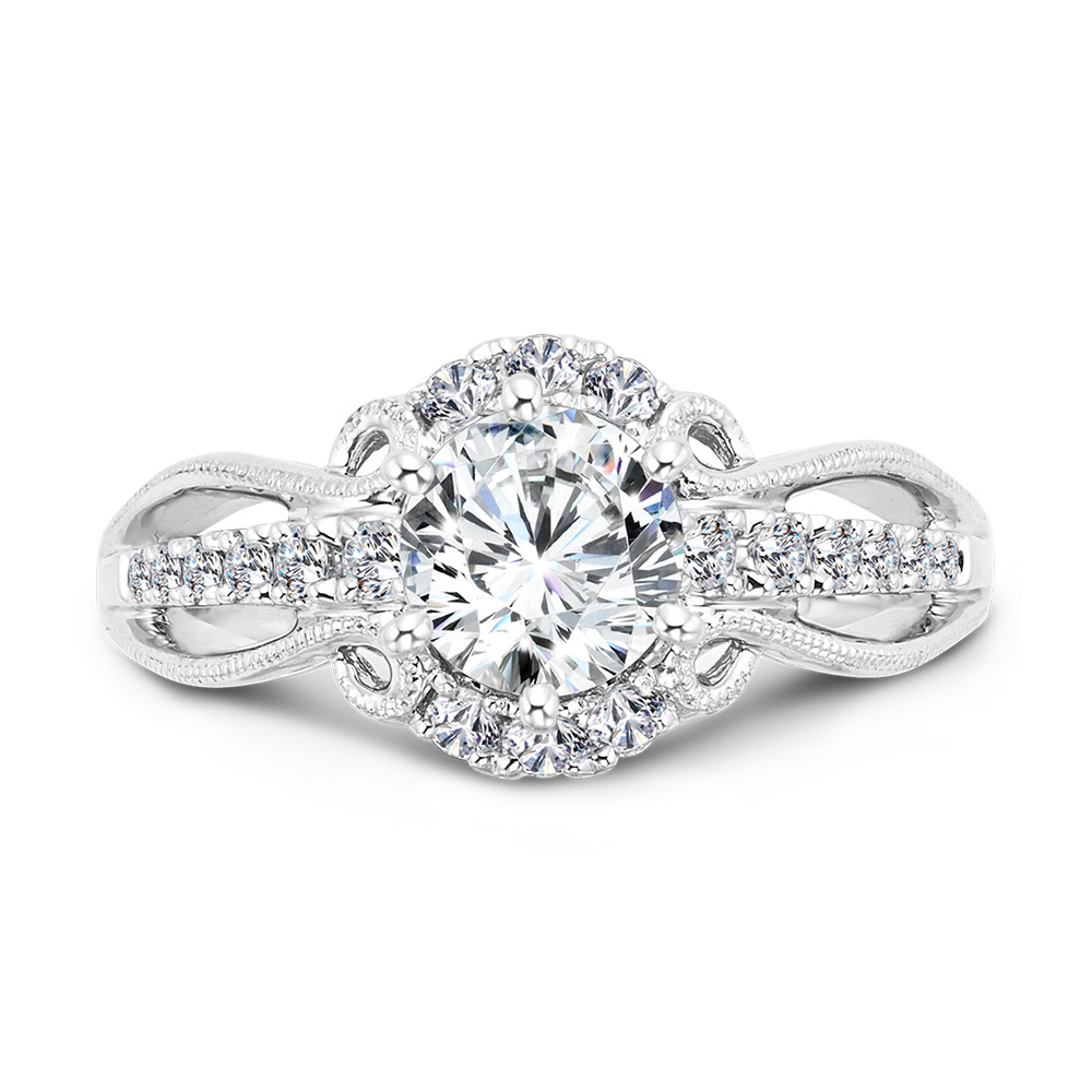 Vintage Six-Prong Milgrain Diamond Engagement Ring Image 3 Gold Mine Jewelers Jackson, CA