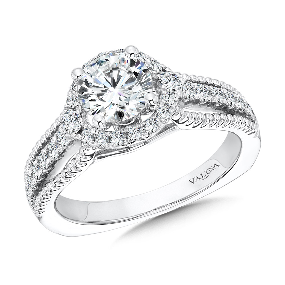 Vintage Diamond Halo Engagement Ring Biondi Diamond Jewelers Aurora, CO