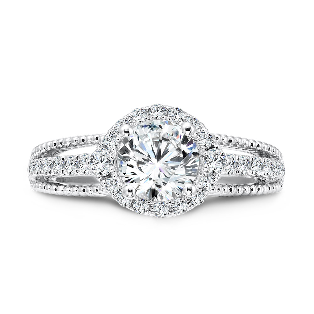 Vintage Diamond Halo Engagement Ring Image 3 Gold Mine Jewelers Jackson, CA