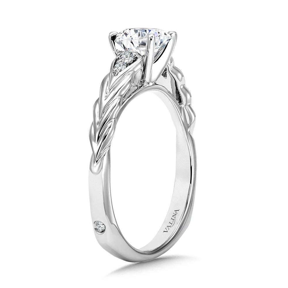 Vintage Chevron Diamond Engagement Ring Image 2 Coughlin Jewelers St. Clair, MI