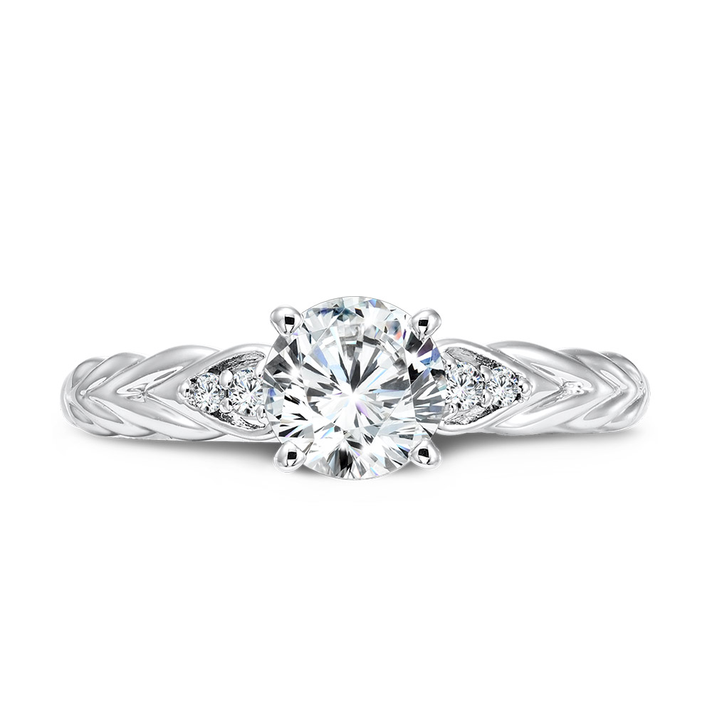 Vintage Chevron Diamond Engagement Ring Image 3 Gold Mine Jewelers Jackson, CA