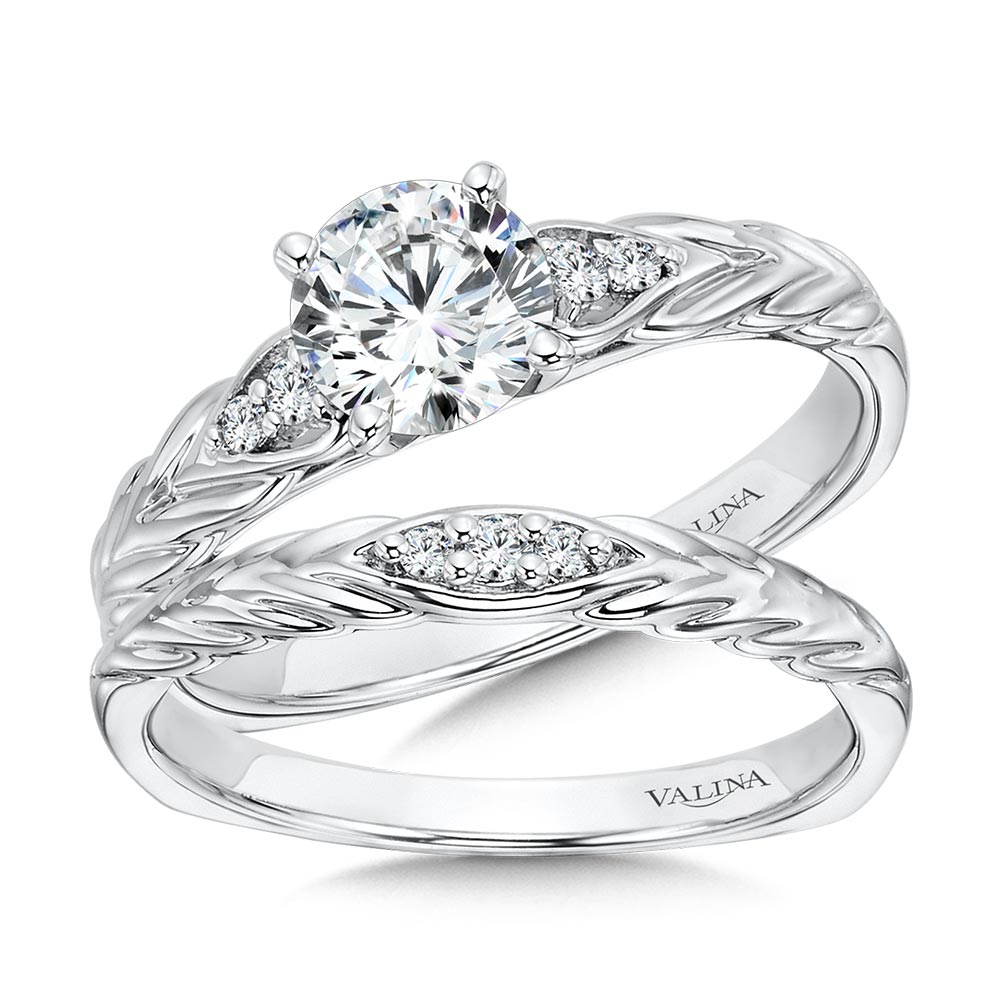 Vintage Chevron Diamond Engagement Ring Image 4 Coughlin Jewelers St. Clair, MI