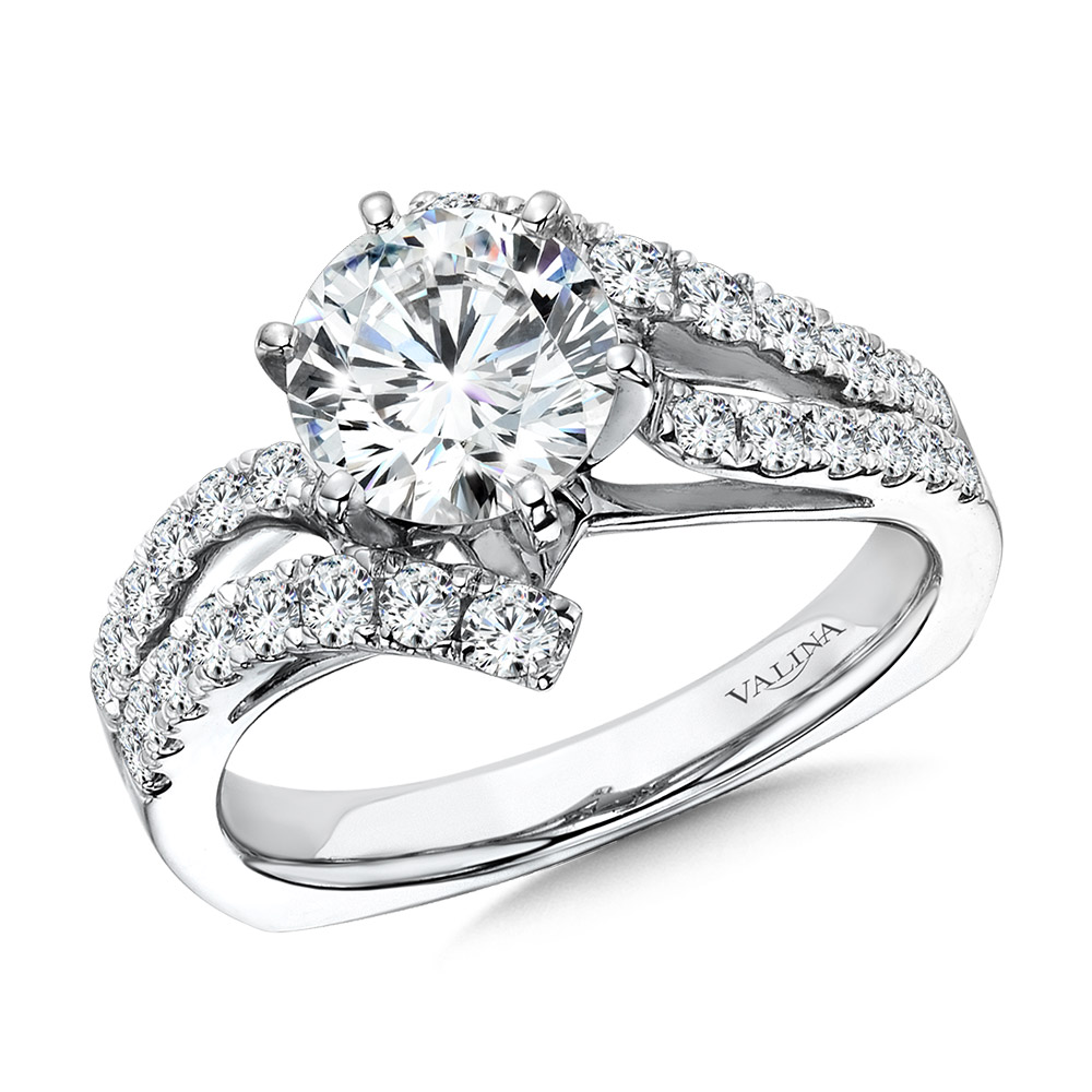 Six-Prong Bypass Split Shank Diamond Engagement Ring Biondi Diamond Jewelers Aurora, CO