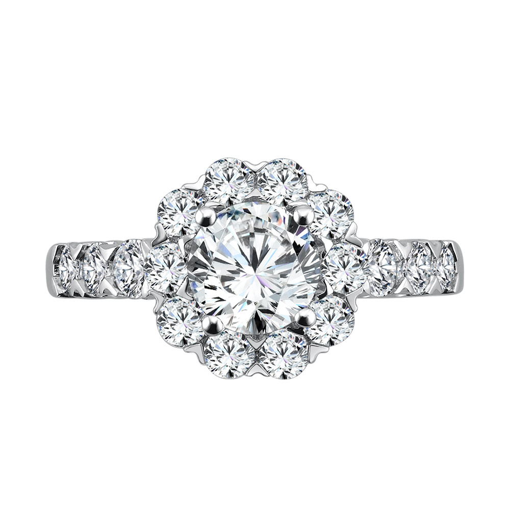 Unique Diamond Halo Engagement Ring Image 3 Glatz Jewelry Aliquippa, PA