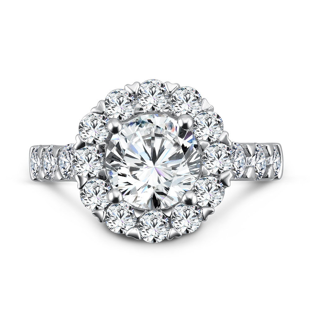 Unique Diamond Halo Engagement Ring Image 3 Gold Mine Jewelers Jackson, CA