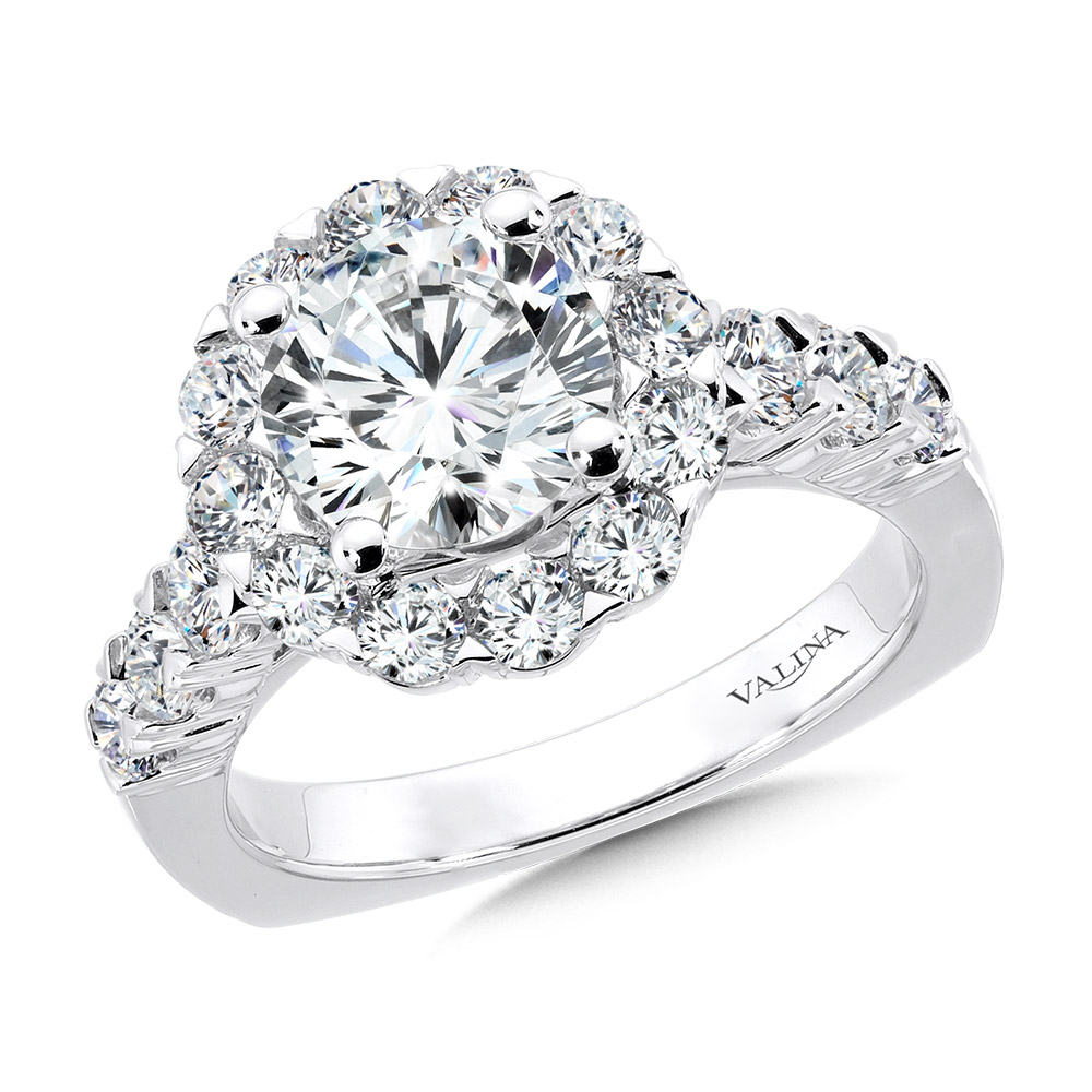 Unique Diamond Halo Engagement Ring The Jewelry Source El Segundo, CA