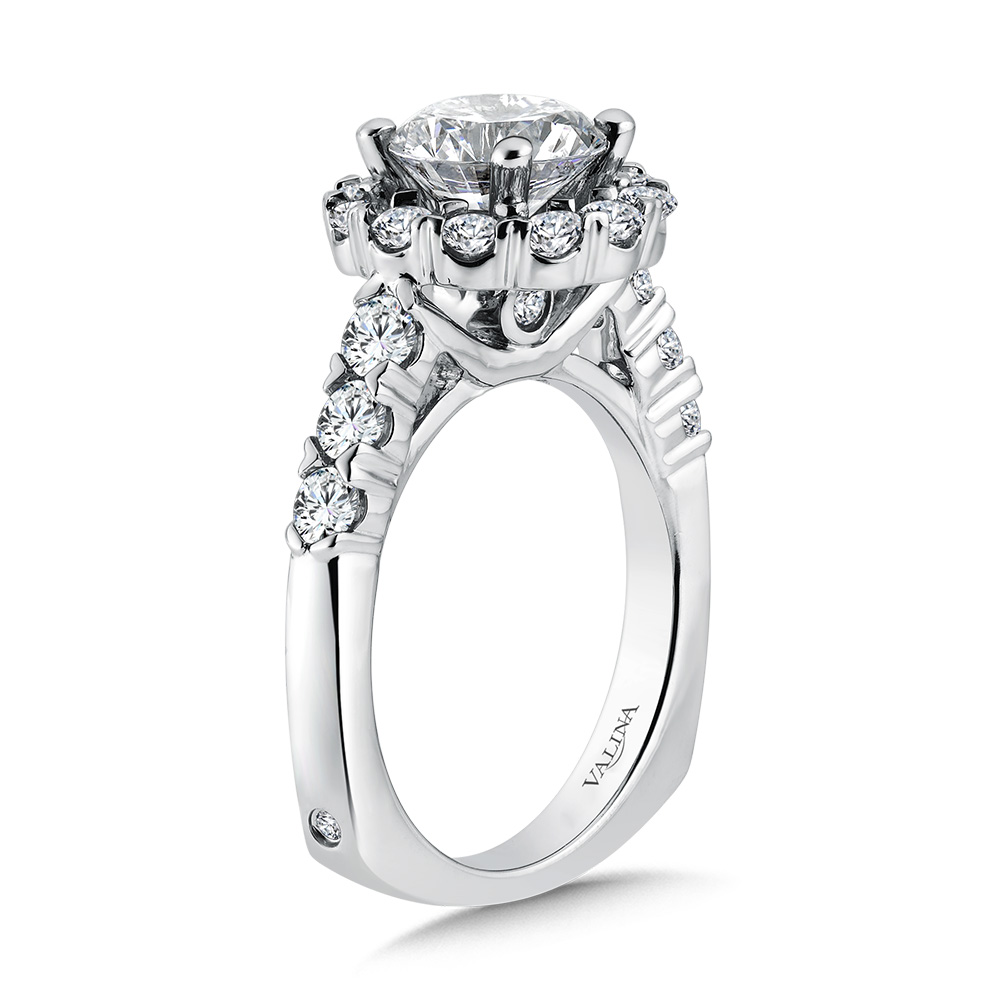 Unique Diamond Halo Engagement Ring Image 2 The Jewelry Source El Segundo, CA