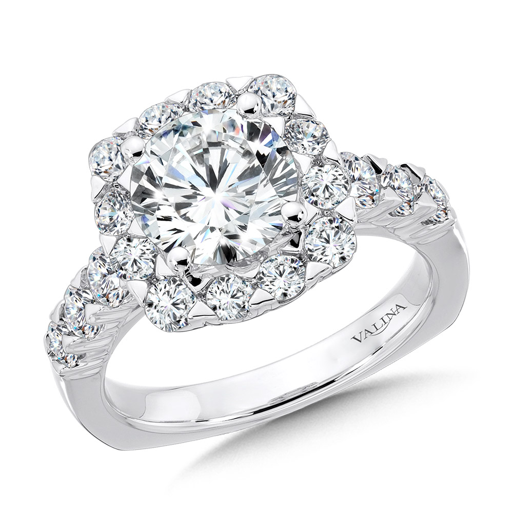 Unique Cushion-Shaped Halo Diamond Engagement Ring The Jewelry Source El Segundo, CA