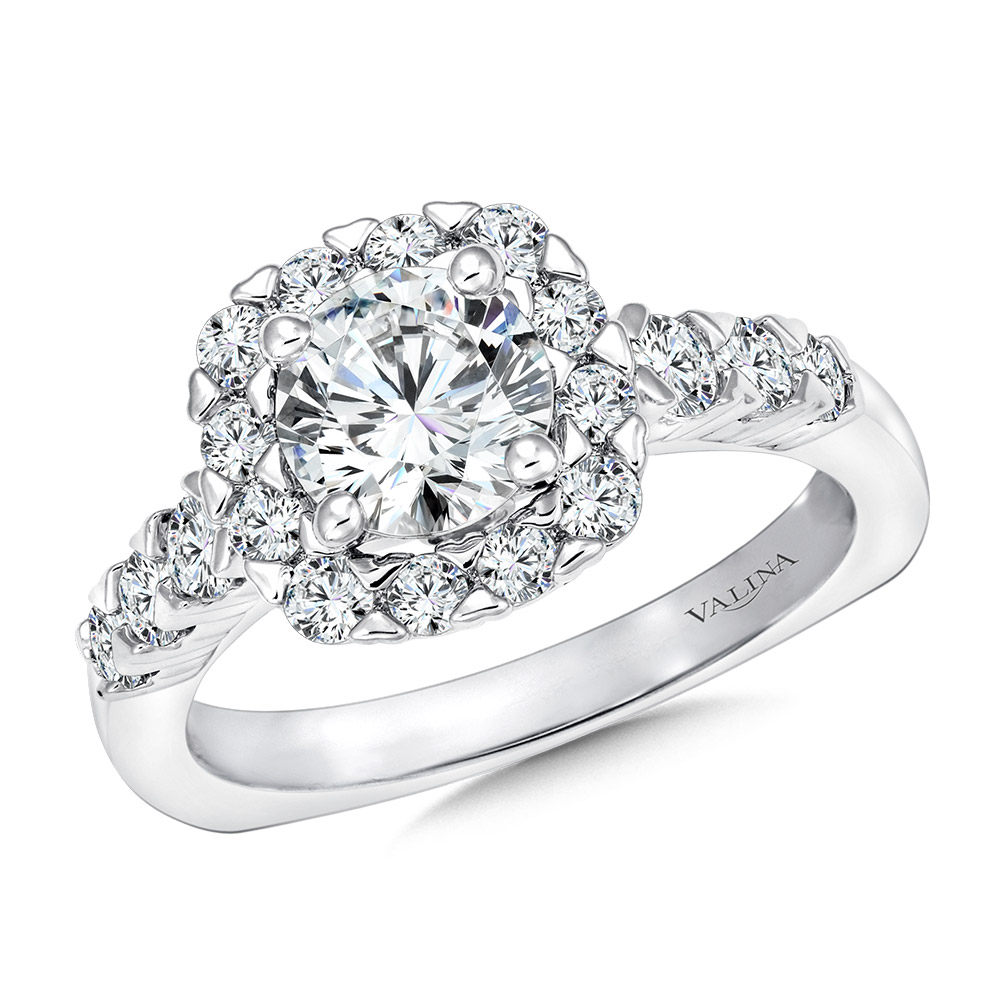 Unique Cushion-Shaped Halo Diamond Engagement Ring The Jewelry Source El Segundo, CA