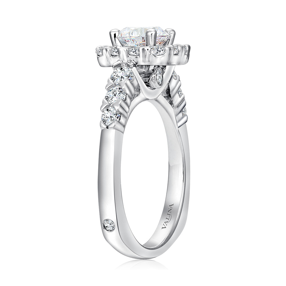 Unique Cushion-Shaped Halo Diamond Engagement Ring Image 2 The Jewelry Source El Segundo, CA