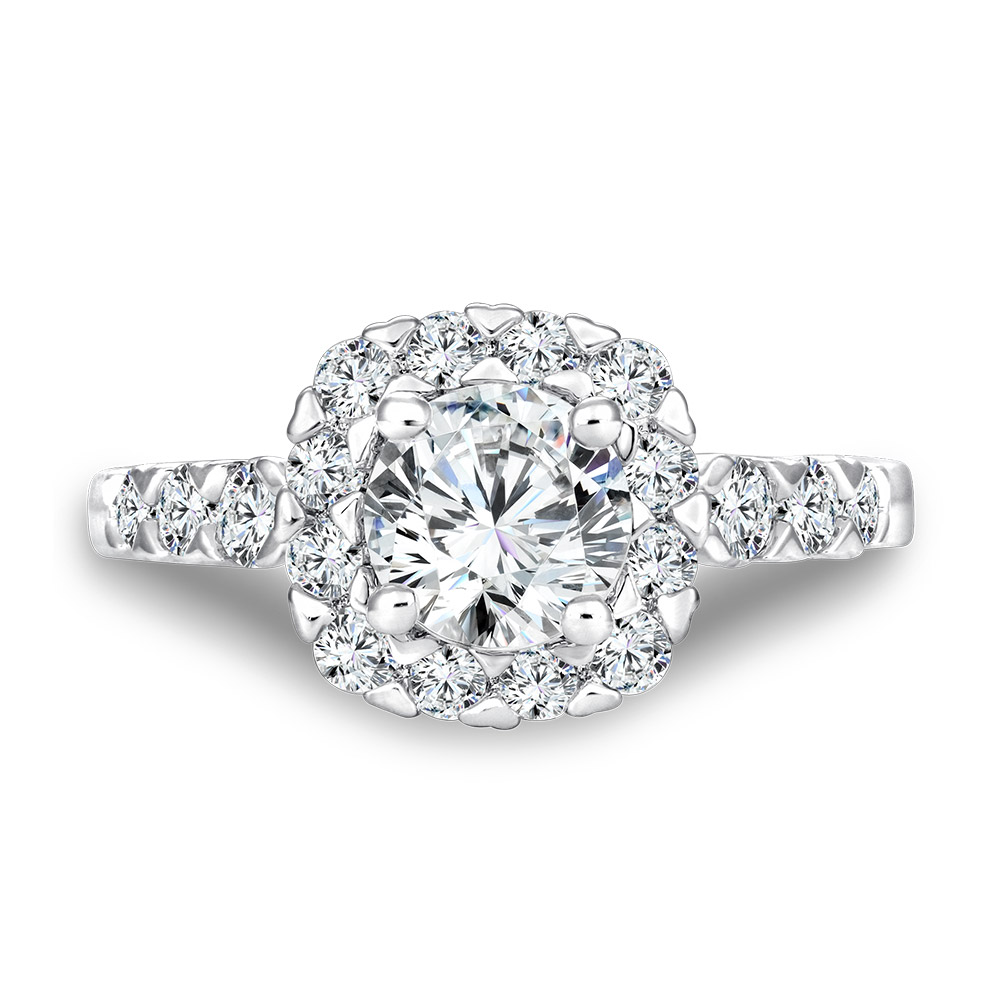 Unique Cushion-Shaped Halo Diamond Engagement Ring Image 3 Gold Mine Jewelers Jackson, CA