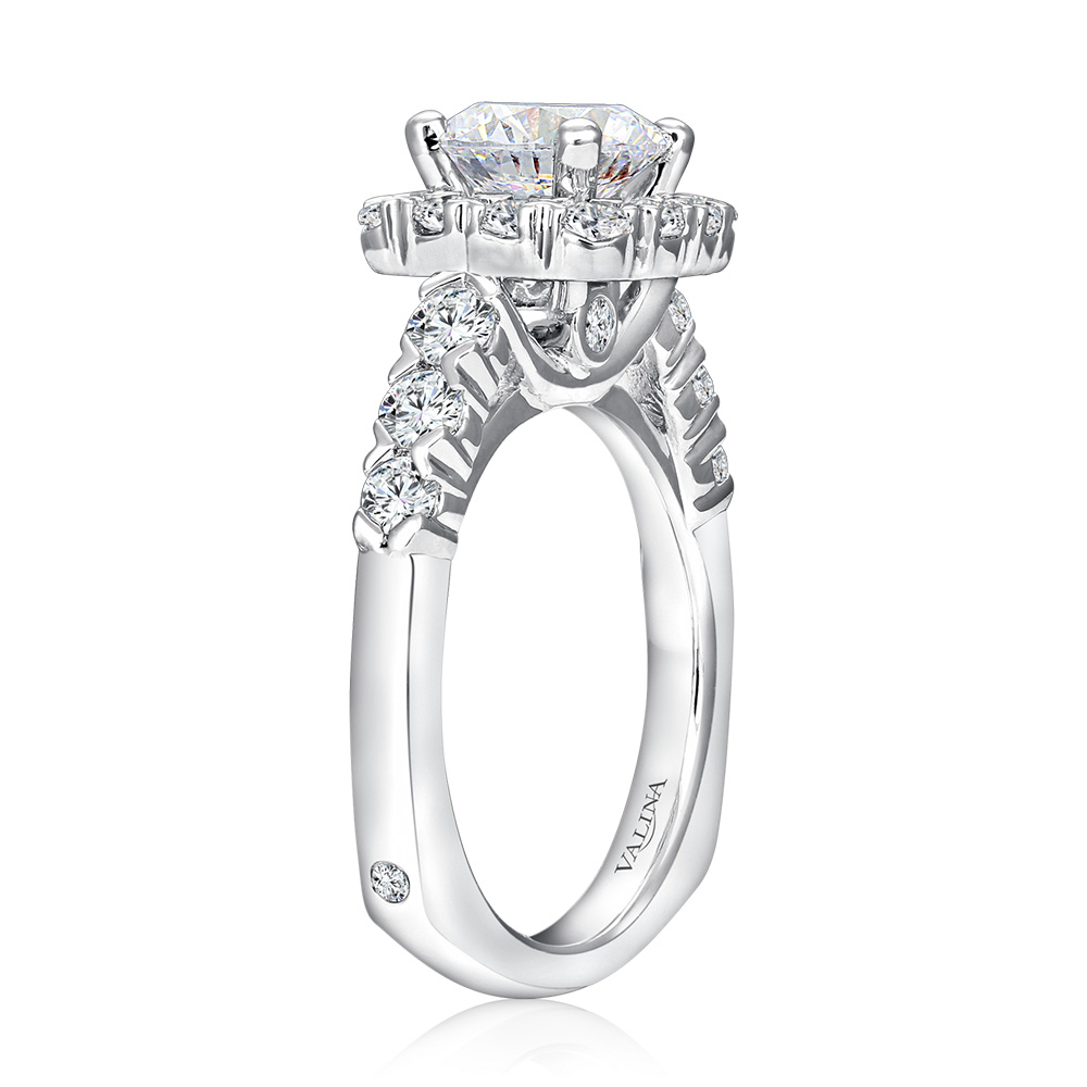Unique Cushion-Shaped Halo Diamond Engagement Ring Image 2 The Jewelry Source El Segundo, CA