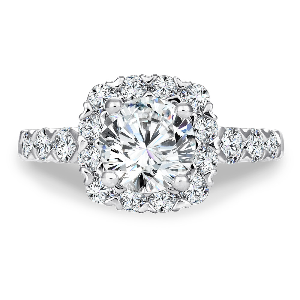 Unique Cushion-Shaped Halo Diamond Engagement Ring Image 3 Gold Mine Jewelers Jackson, CA