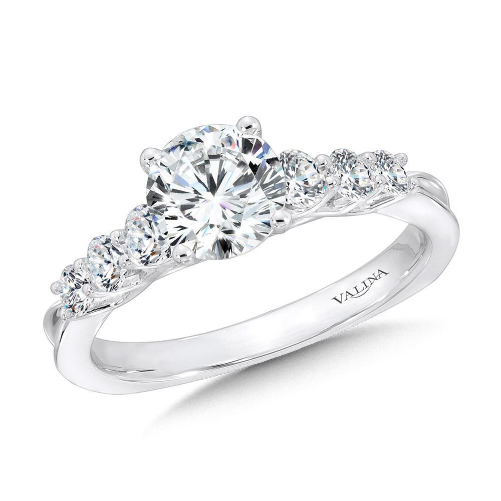 Tapered Straight Diamond Engagement Ring The Jewelry Source El Segundo, CA