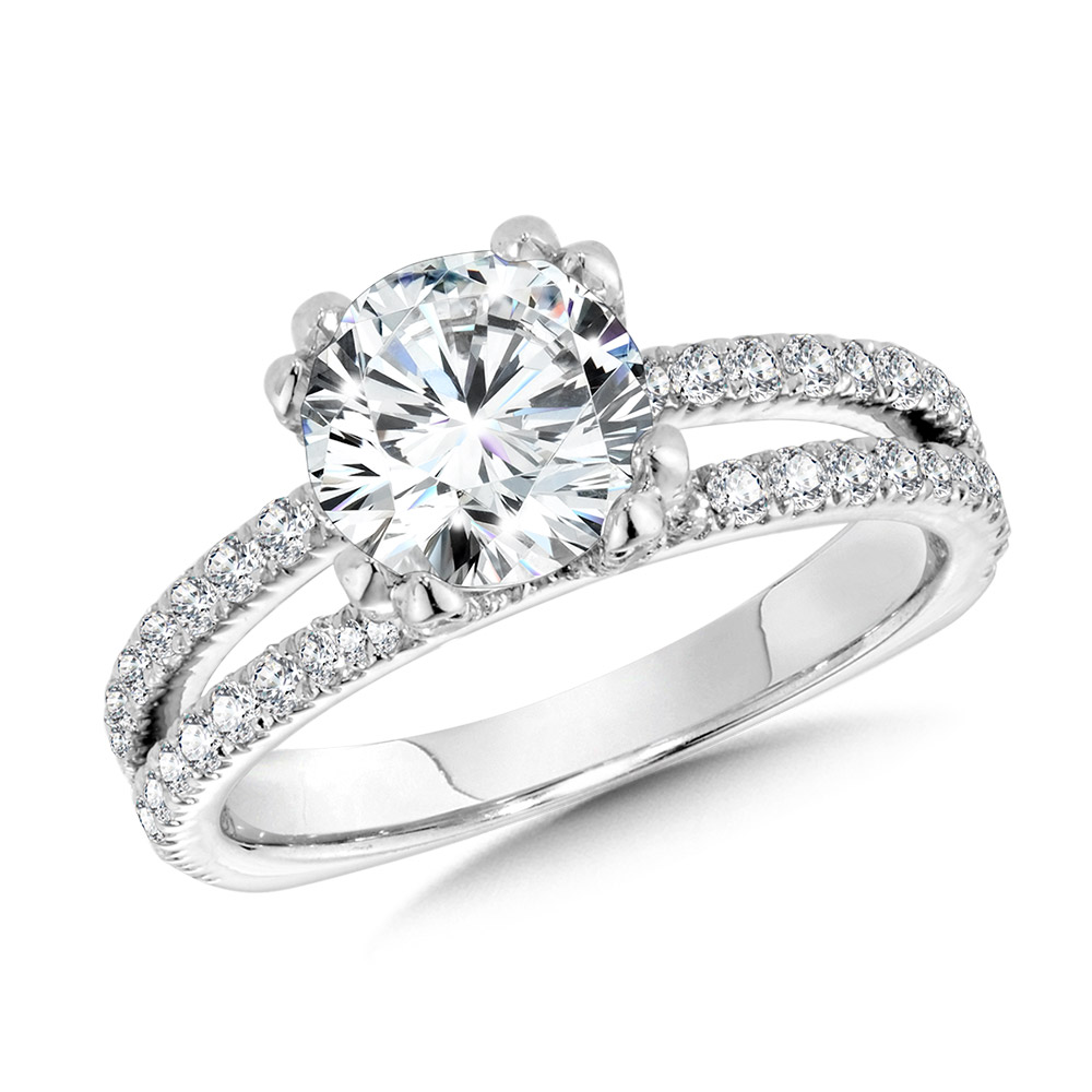 Double-Prong Split Shank Diamond Engagement Ring Coughlin Jewelers St. Clair, MI
