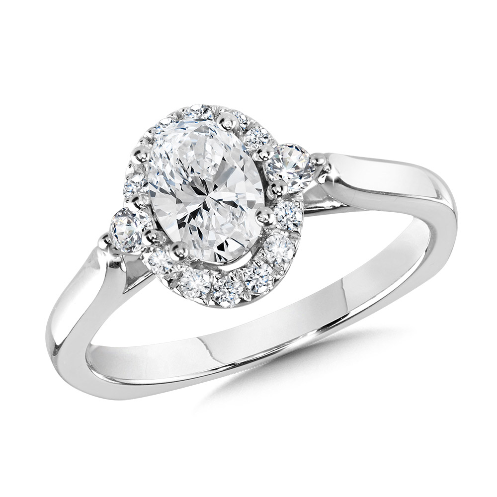 Oval Diamond Halo Engagement Ring Biondi Diamond Jewelers Aurora, CO