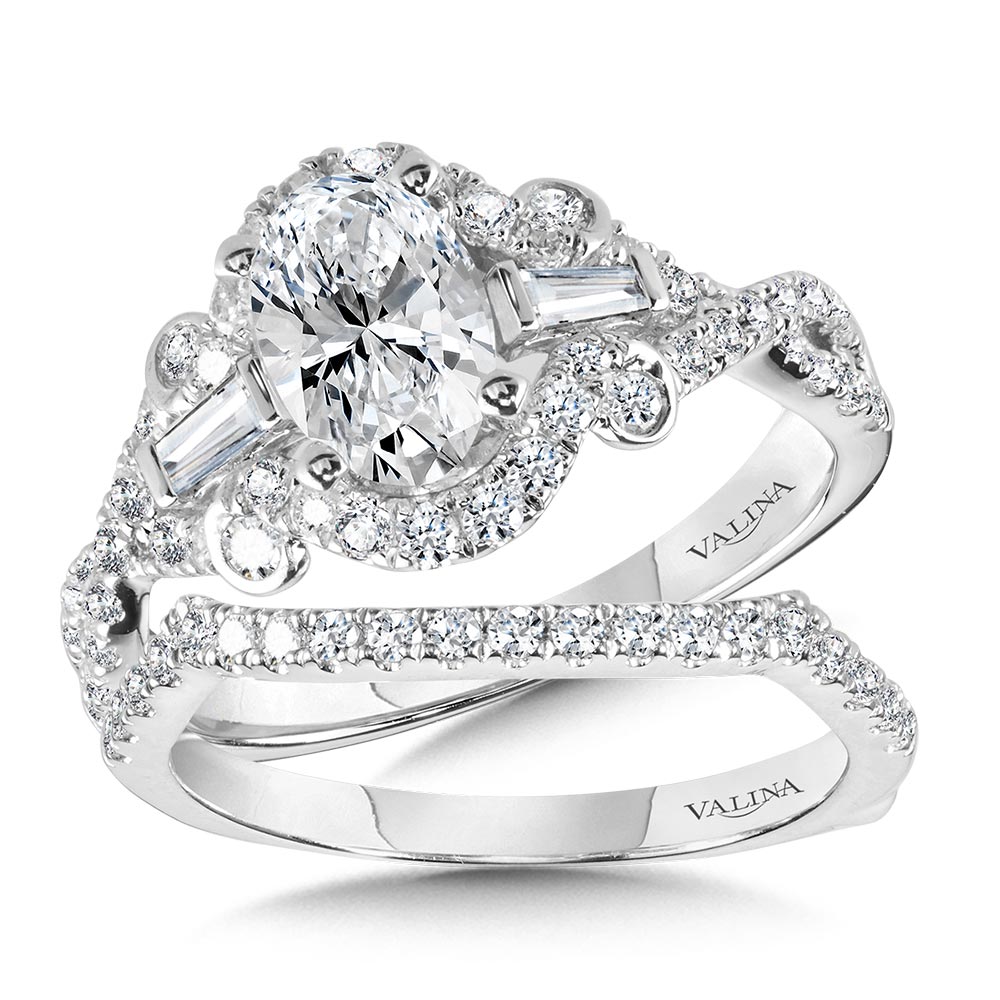 Tapered Oval and Baguette 3 Stone Diamond Engagement Ring Image 3 Cottage Hill Diamonds Elmhurst, IL
