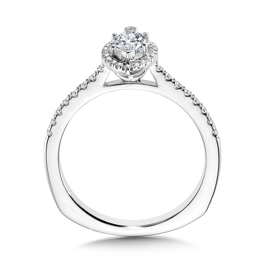 Marquise Diamond Straight Halo Engagement Ring Image 2 Coughlin Jewelers St. Clair, MI