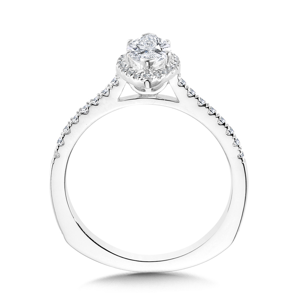Marquise Diamond Straight Halo Engagement Ring Image 2 Biondi Diamond Jewelers Aurora, CO