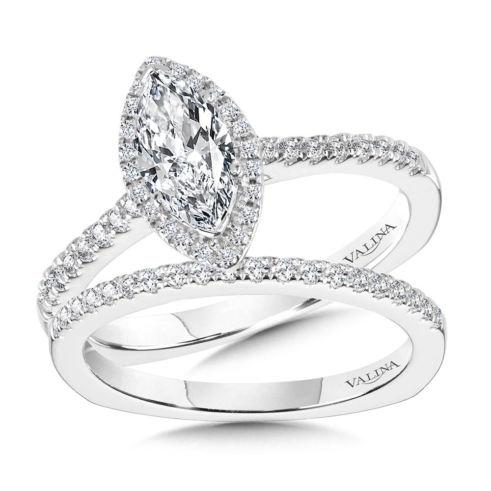 Marquise Diamond Straight Halo Engagement Ring Image 3 Biondi Diamond Jewelers Aurora, CO