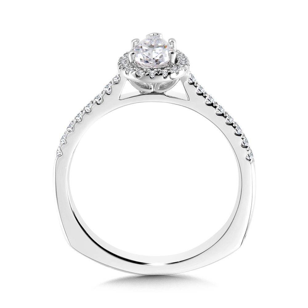 Pear Diamond Straight Halo Engagement Ring Image 2 Gold Mine Jewelers Jackson, CA