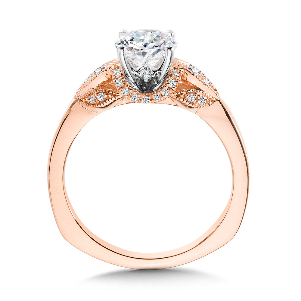 Vintage Milgrain Diamond Engagement Ring Image 2 The Jewelry Source El Segundo, CA